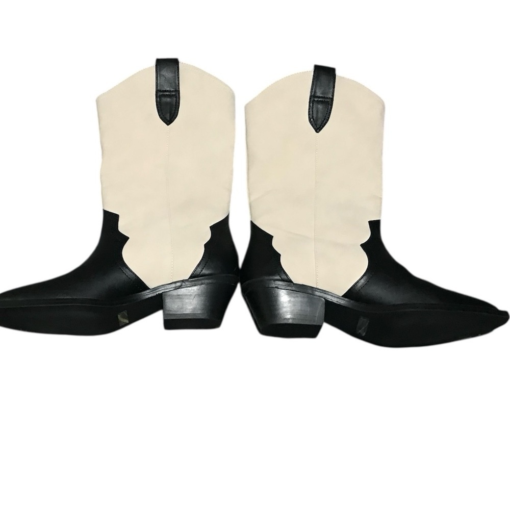 Dolce Vita Black and Cream Heeled Boots - Picture 7 of 11